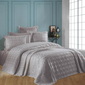 Покривало Gardine's Ekose Євро 240 x 260 см Сірий