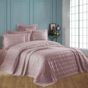 Покривало Gardine's Ekose Євро 240 x 260 см Пудровий