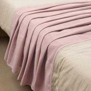 Покривало вафельне Ugurlu Charlotte 200х240 см Пудрове