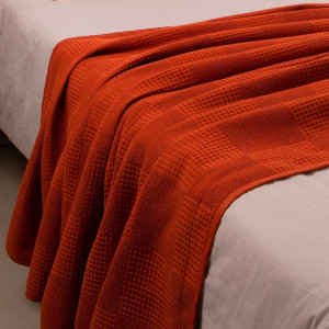 Покривало вафельне Ugurlu Charlotte 200х240 см Коралове