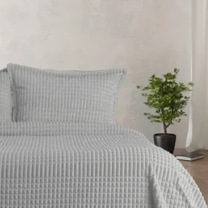 Покривало з наволочками Merinos з Modern Line Полуторний 150×220 см Велсофт Світло-сірий