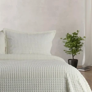 Покривало з наволочками Merinos з Modern Line Євро 220×240 см Велсофт Кремовий