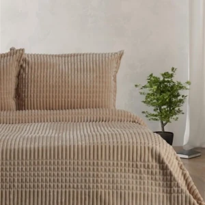 Покривало з наволочками Merinos з Modern Line Євро 220×240 см Велсофт Бежевий