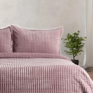 Покривало з наволочками Merinos з Modern Line Євро 220×240 см Велсофт Пудра