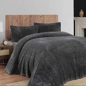 Покривало з наволочками Merinos з Sense Євро 220×240 см Велсофт Антрацит