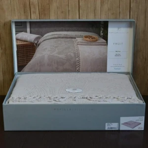 Покривало Pupilla Fruit A Lila Євро 220 х 240 см Махра Бежевий