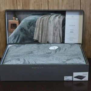 Покривало Pupilla Filipin Євро 220 х 240 см Махра Сірий