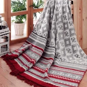 Плед бавовняний Aksu 180х220 см Сірий