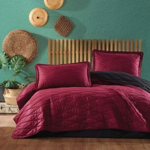 Покривало Clasy Lorna Євро 180 x 240 см Бавовна Бордовий