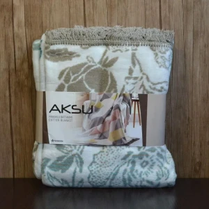 Плед бавовняний Aksu 180х220 см Бежевий