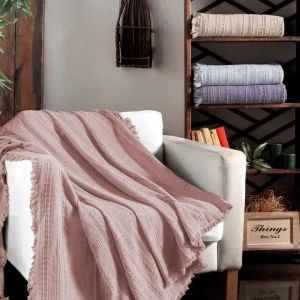 Покривало First choice Sole Євро 220×240 см Бавовна Пудровий