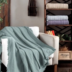 Плед вафельний First Choice 220х240 см Бірюзовий