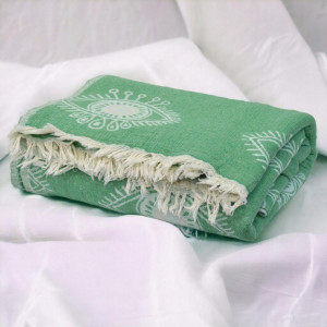 Муслінове покривало Kayra MP1 Євро 210x250 см Муслін Зелений