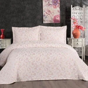 Покривало Selin Ela Євро 250х260 см Жаккард Бежевий