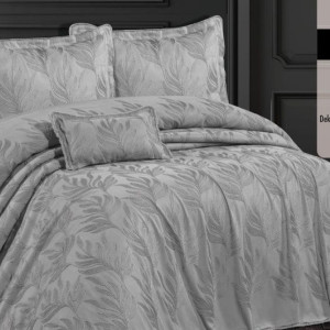 Покривало з бахромою Kayra з Carina Євро 240х260 см Жаккард Сірий