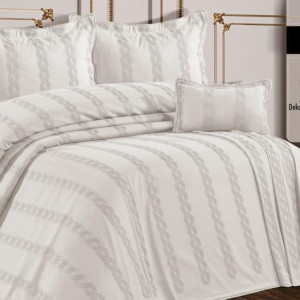 Покривало з бахромою Kayra з Ester Євро 240х260 см Жаккард Кремовий