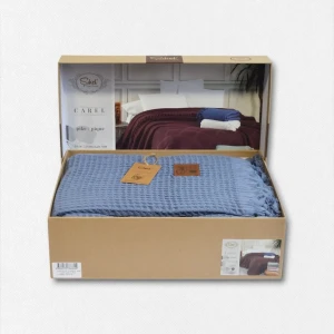 Покривало Sikel Carel Євро 210×240 см Бавовна Синій