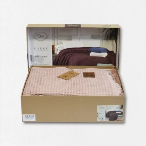 Покривало Sikel Carel Євро 210×240 см Бавовна Пудровий