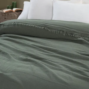 Муслінове покривало Sikel Izgi Двоспальний 220×240 Муслін Зелений