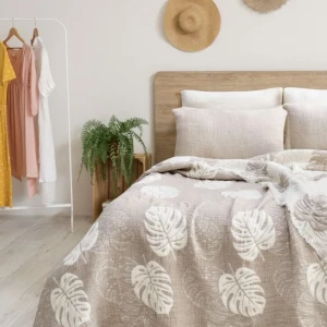 Муслінове покривало Saheser Forest Євро 240 х 260 см Муслін Бежевий