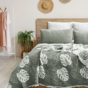 Муслінове покривало Saheser Forest Євро 240 х 260 см Муслін Зелений