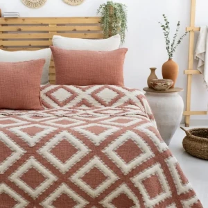 Муслінове покривало Saheser Sonia Kiremit Євро 240 х 260 см Муслін Теракотовий