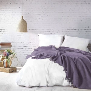 Покривало Saheser Mona Murdum Євро 220 х 240 см Жаккард Фіолетовий