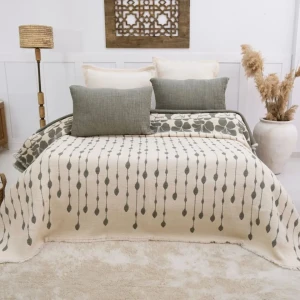 Муслінове покривало Saheser Sole Євро 240 х 260 см Муслін Зелений