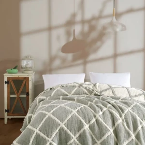 Муслінове покривало MOSS Ivory Muslin Євро 230 х 250 см Муслін Зелений