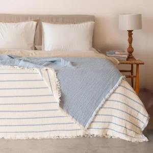 Муслінове покривало MOSS Exclusive Muslin Євро 230 х 250 см Муслін Блакитний