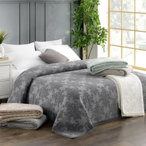 Покривало MOSS Zeren Dark Євро 220 х 240 см Махра Сірий