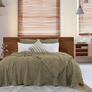 Муслінове покривало Saheser Oscar Євро 240 х 260 см Муслін Зелений