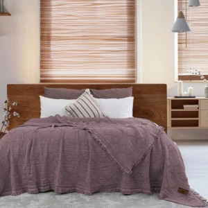 Муслінове покривало Saheser Oscar Gulkurusu Євро 240 х 260 см Муслін Рожевий