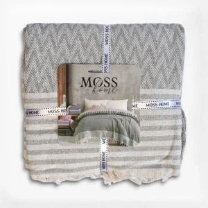 Покривало MOSS Бавовняне Miray Євро 210 x 230 см Бавовна Сірий