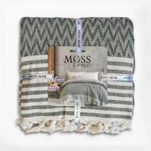Покривало MOSS Бавовняне Miray Haki Євро 210 x 230 см Бавовна Хакі