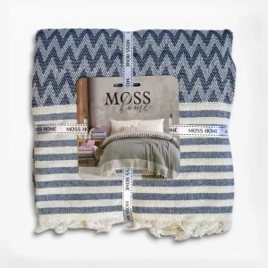Покривало MOSS Бавовняне Miray Євро 210 x 230 см Бавовна Індіго