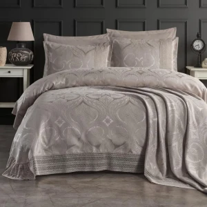 Покривало Moda Box Modabox Atike Tas Євро 240х260 см Шеніл Бежевий