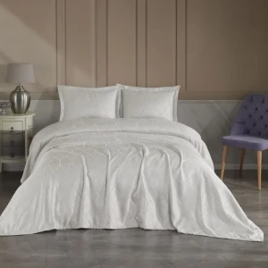 Покривало Moda Box Modabox Serena Євро 240х260 см Шеніл Кремовий