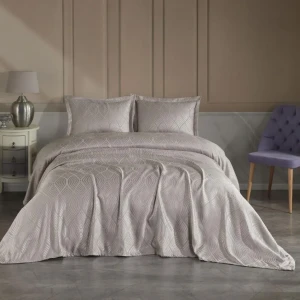 Покривало Moda Box Modabox Serena Tas Євро 240х260 см Шеніл Бежевий