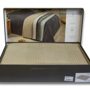 Покривало Pupilla Roma Двоспальний Євро 220 х 240 см Махра Бежевий