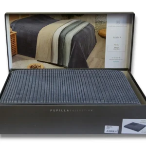 Покривало Pupilla Roma Petrol Двоспальний Євро 220 х 240 см Махра Синій