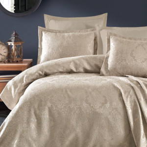 Покривало Gardine's Monica Євро 240х260 см Бежевий