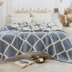 Покривало муслінове Saheser Савіо 160 х 240 см Синій