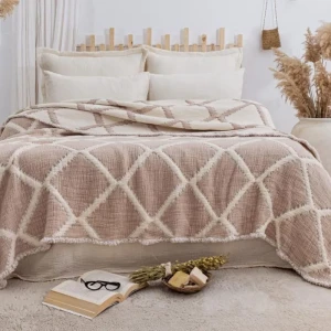 Покривало муслінове Saheser Савіо 160 х 240 см Бежеве