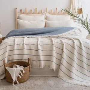 Покривало муслінове Saheser Санте 160 х 240 см Блакитне