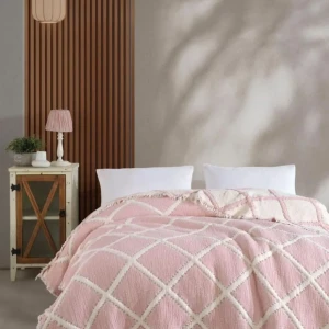 Муслінове покривало Charlotte Exclusive Євро 230 х 250 см Муслін Пудра