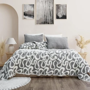 Муслінове покривало Saheser Mervis Євро 240 х 260 см Муслін Антрацит