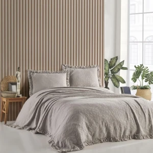 Муслінове покривало Saheser Ilda Євро 240 x 260 см Муслін Коричневий