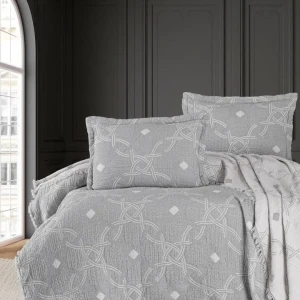 Муслінове покривало First choice Blooming Montela Євро 240 х 260 см Муслін Сірий