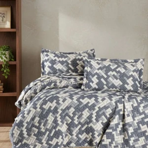 Муслінове покривало First choice Blooming Rodya Denim Євро 240 х 260 см Муслін Синій